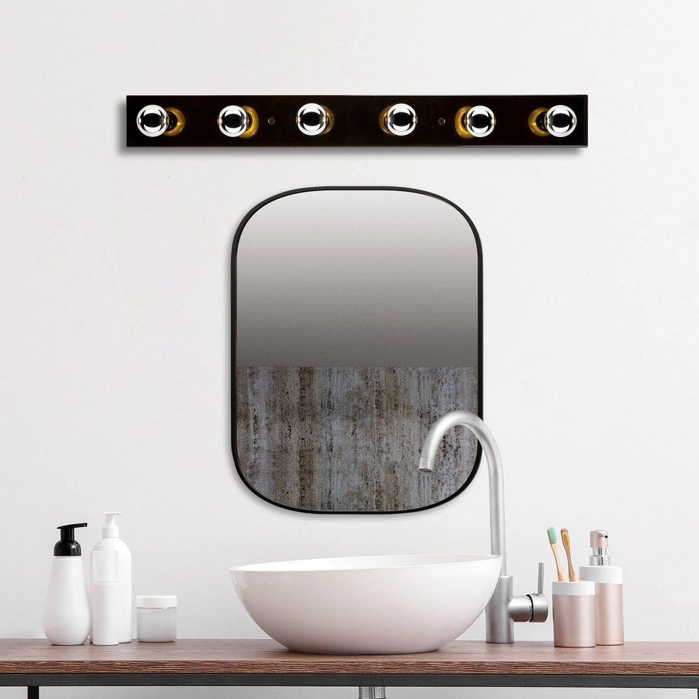 Candeeiro de Parede Mirro – Preto e Dourado – 10 x 10 x 91 cm