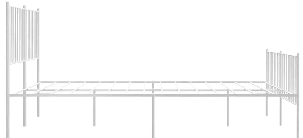 Estrutura de cama com cabeceira e pés 140x200 cm metal branco