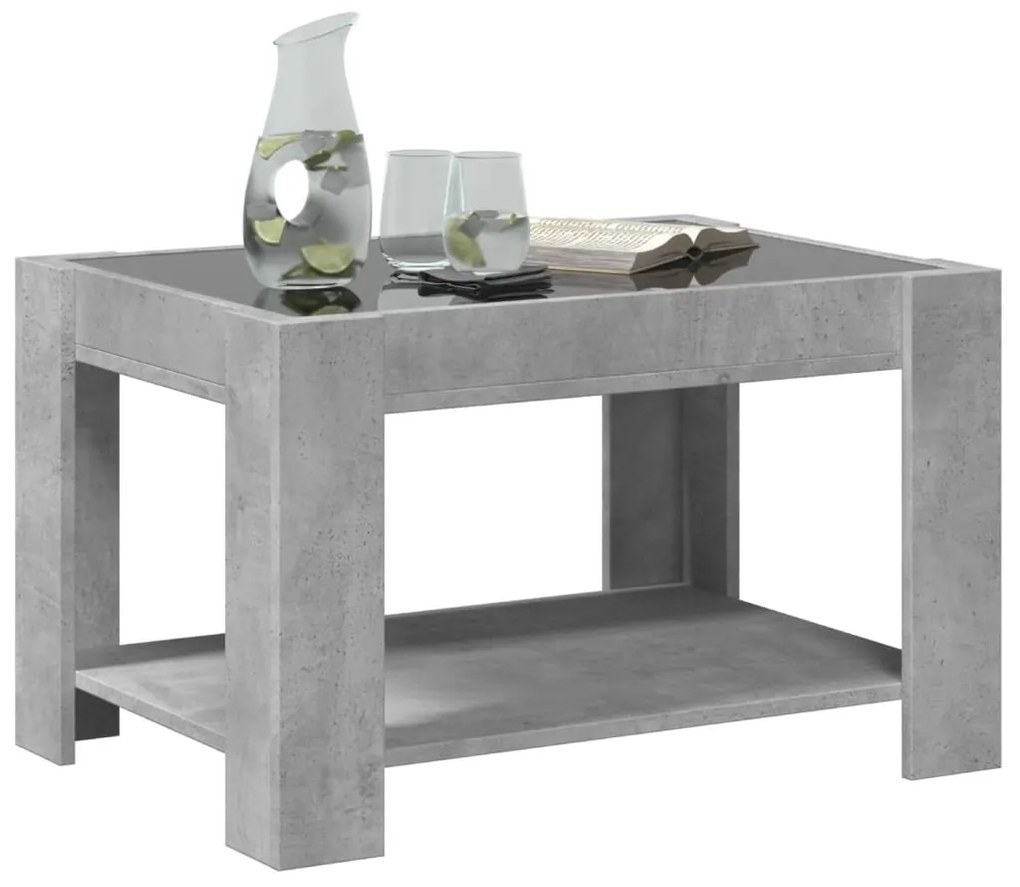 Mesa de centro c/ LEDs 73x53x45 cm derivados de madeira