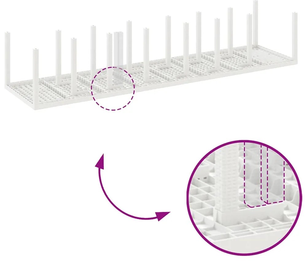 Conjunto de Jantar para Jardim 15 pcs Branco Grande Vime