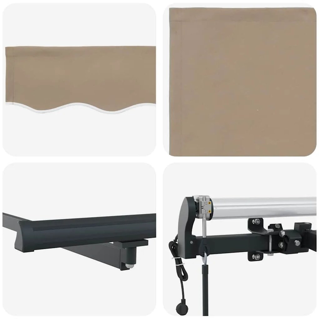 Toldo Retrátil Automático Bege 400 x 350 cm