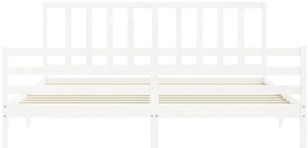 Cama sem colchão 200x200 cm madeira de pinho maciça branco