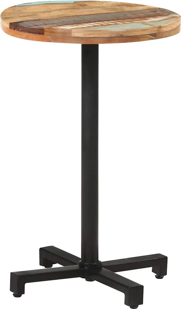 vidaXL Mesa de bistrô redonda Ø50x75 cm madeira recuperada maciça