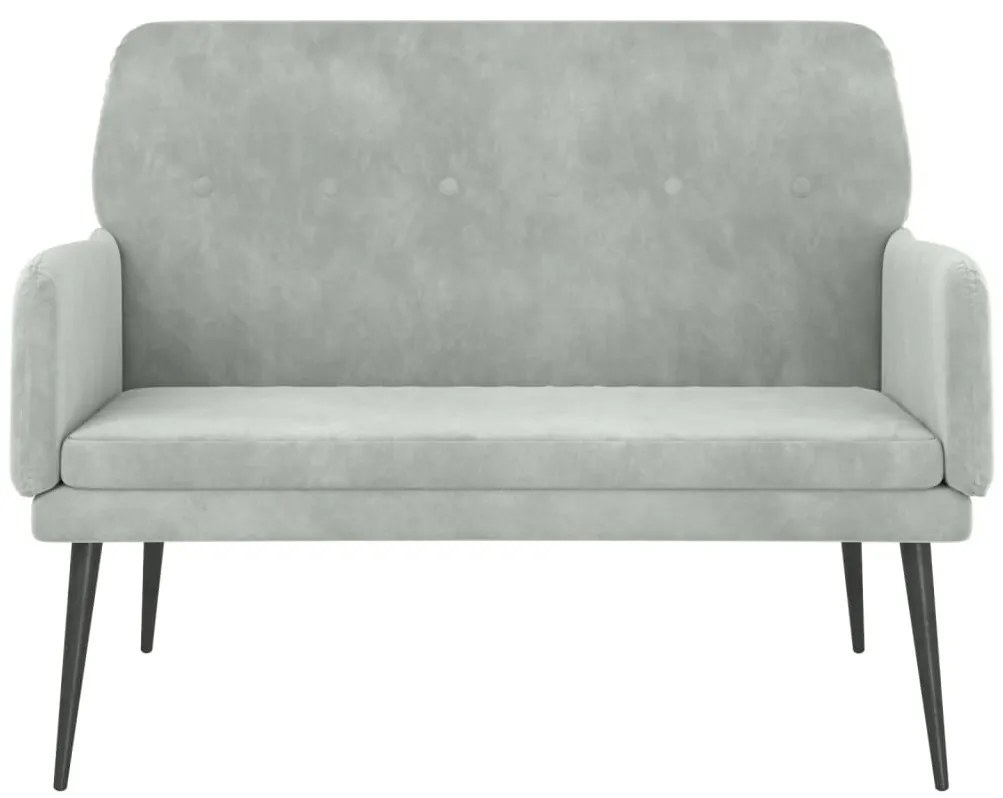 Banco 108x79x79 cm veludo cinzento-claro