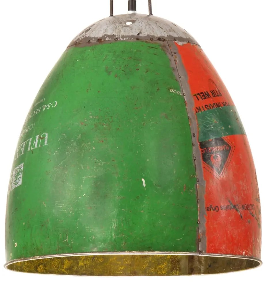 Candeeiro suspenso industrial redondo 25W 42 cm E27 multicor