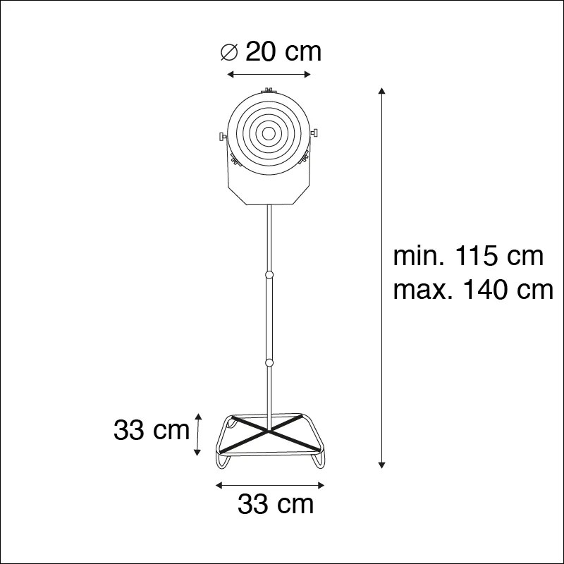 Candeeiro de pé industrial bronze com verde 140 cm - Byron Retro