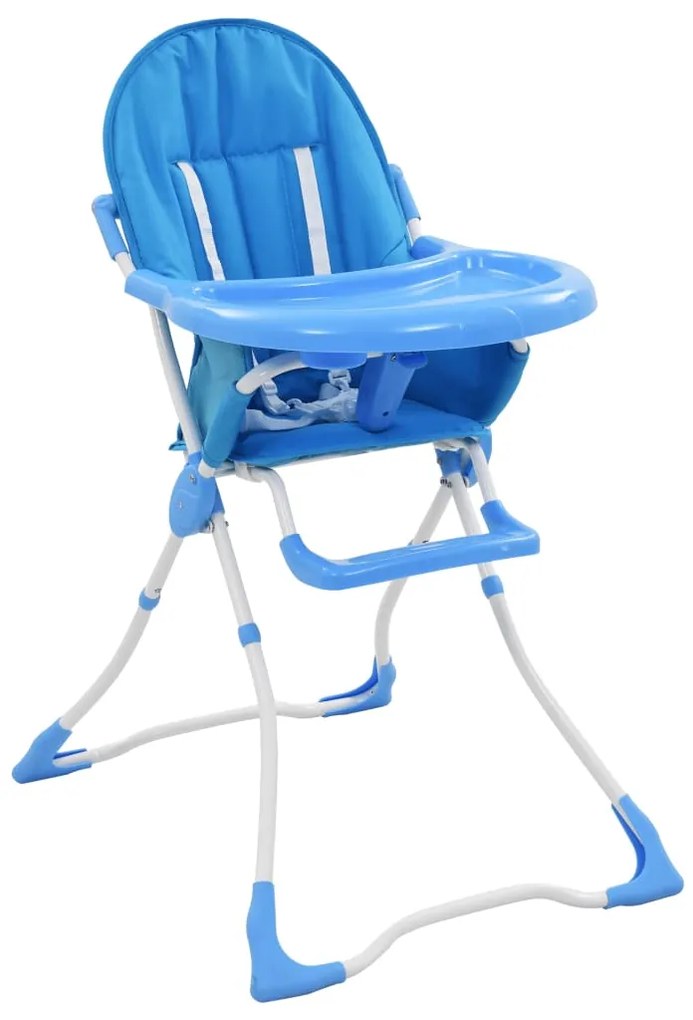 10184 vidaXL Cadeira de refeição para bebé azul e branco