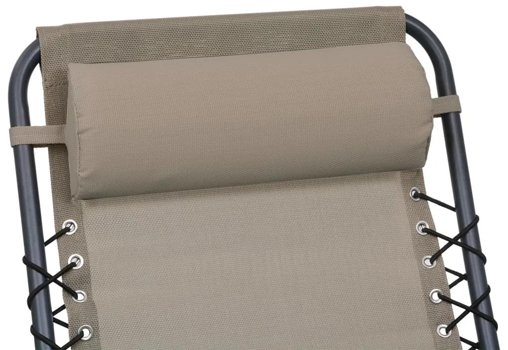 Encosto cabeça cadeira 40x7,5x15 cm textilene cinza-acastanhado
