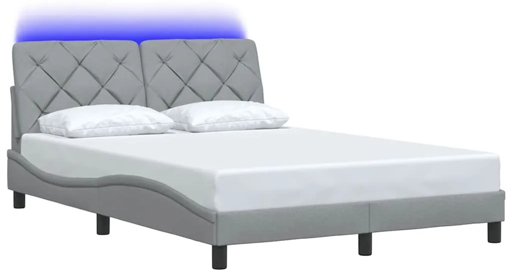 Estrutura de cama com LED sem colchão 120x200 cm tecido