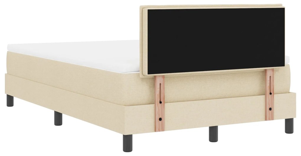 Cama Box Spring com Colchão Creme 120x200 cm Tecido