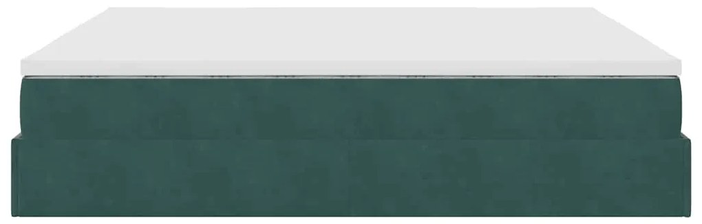 Estrutura de cama otomana com colchão 180x200 cm verde escuro
