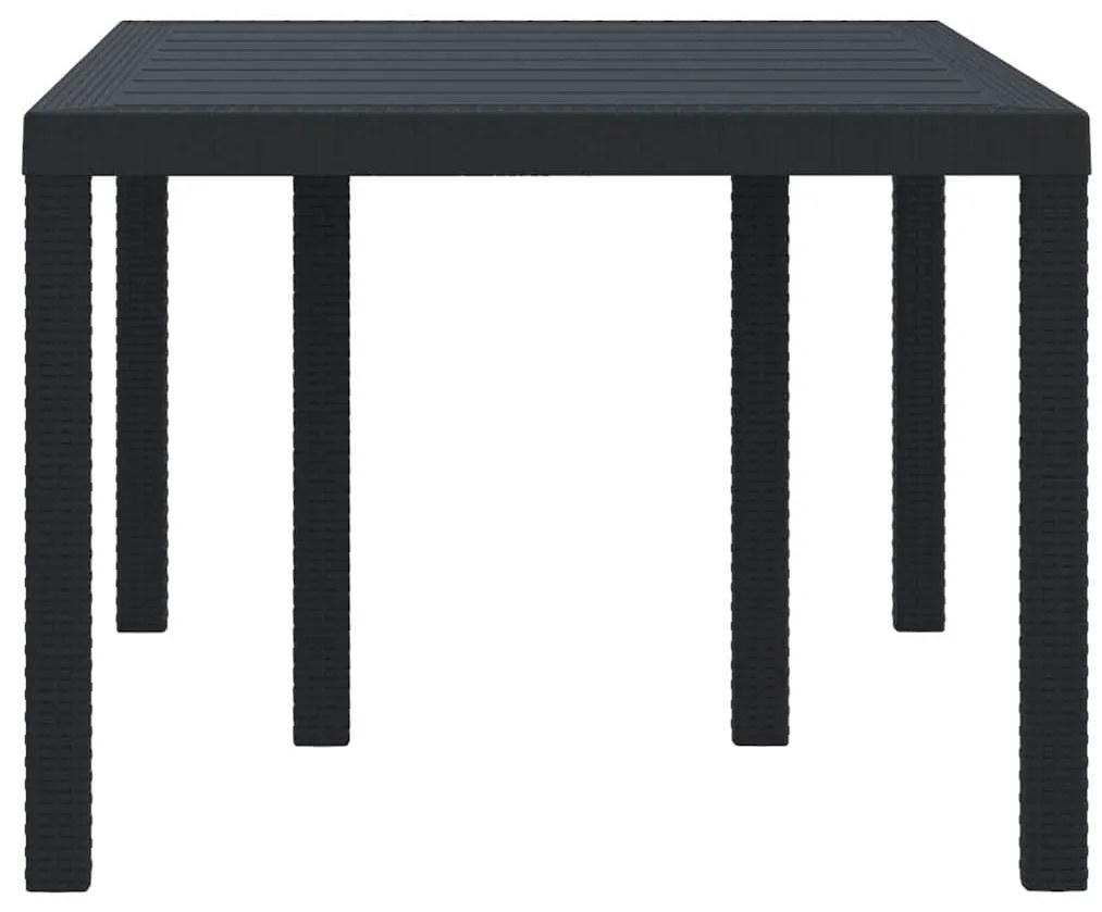 Mesa de Jardim Antracite 150x100x73 cm em Rattan Sintético