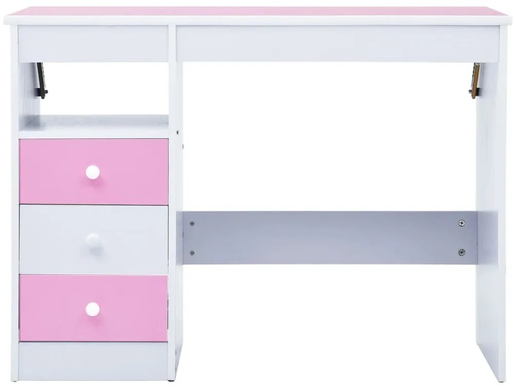 Secretária/estirador desenho para crianças rosa e branco