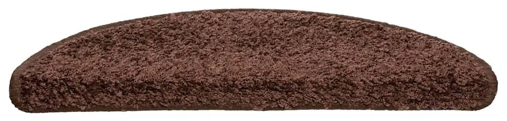 Tapetes de escada 30 pcs 56x17x3 cm castanho
