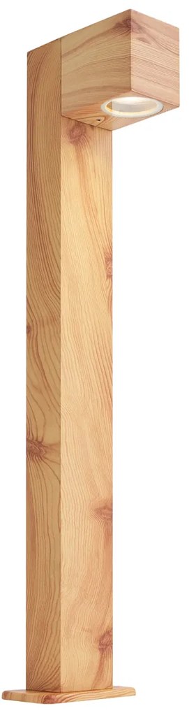 Candeeiro de pé moderno para exterior em alumínio com impressão de madeira 65cm IP44 - Baleno Moderno