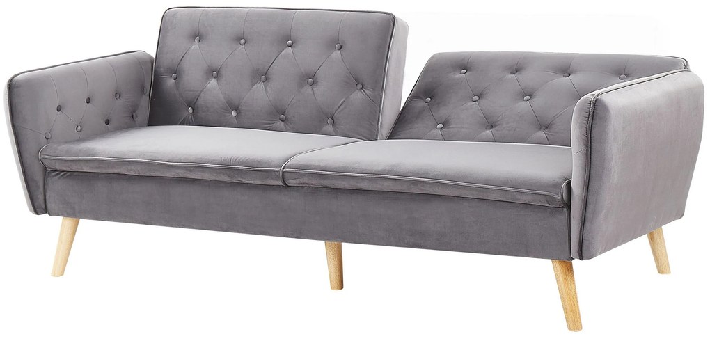Sofá-cama 2 lugares em cinzento BARDU Beliani