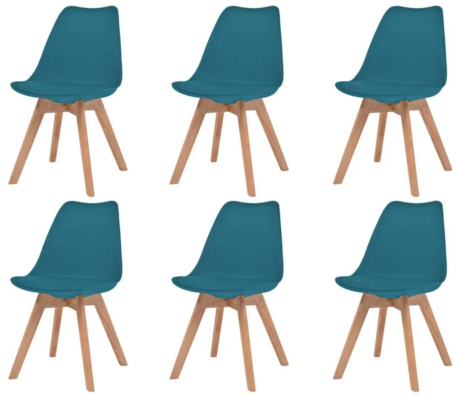 Cadeiras de jantar 6 pcs plástico turquesa
