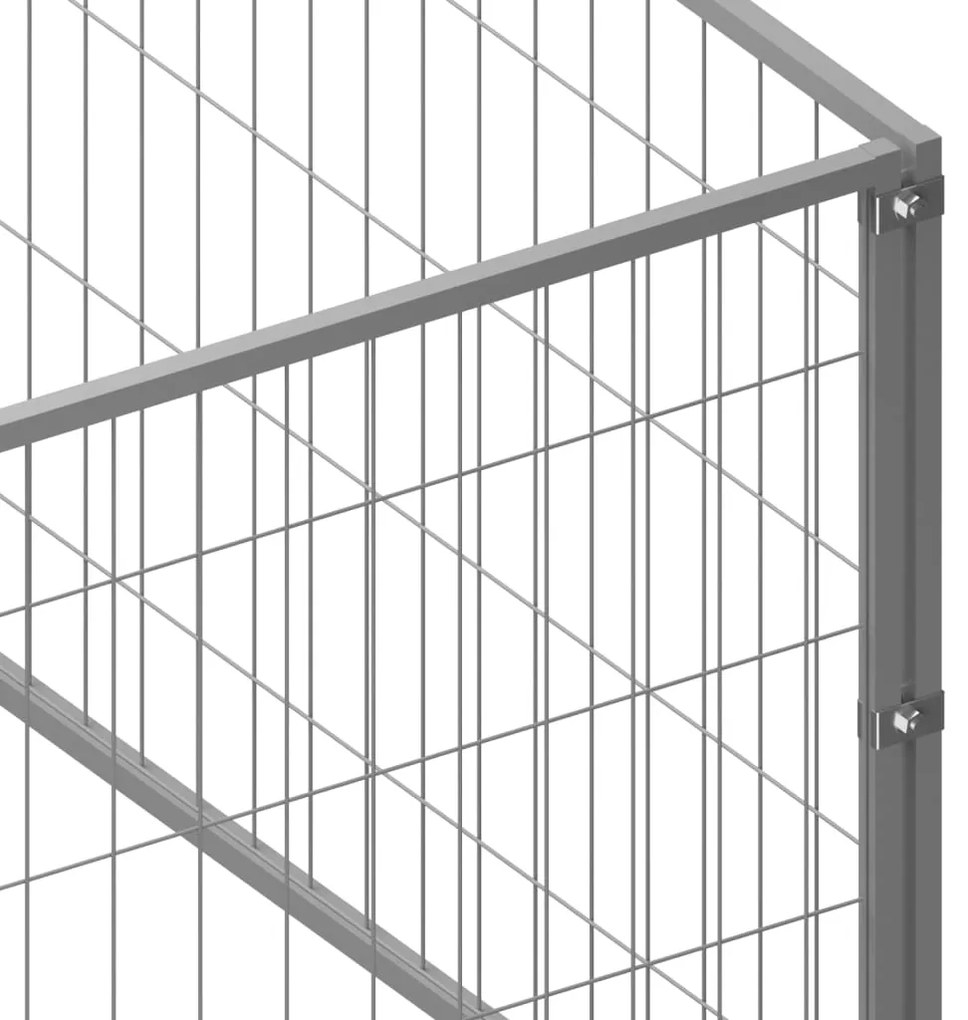 Canil para cães 5 m² aço prateado