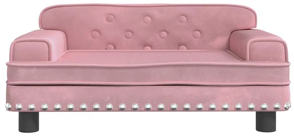 Cama para cães 70x45x30 cm veludo rosa