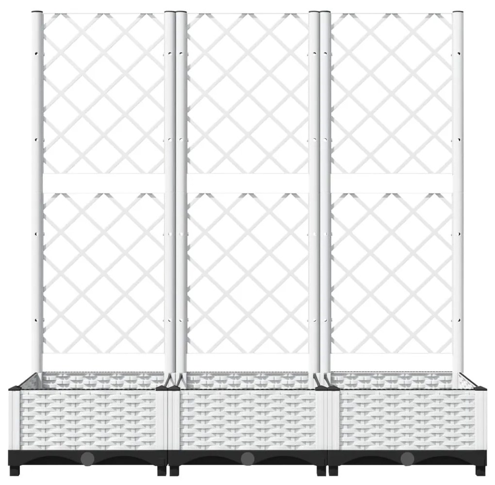 Vaso/floreira jardim c/ treliça 120x40x121,5 cm PP branco