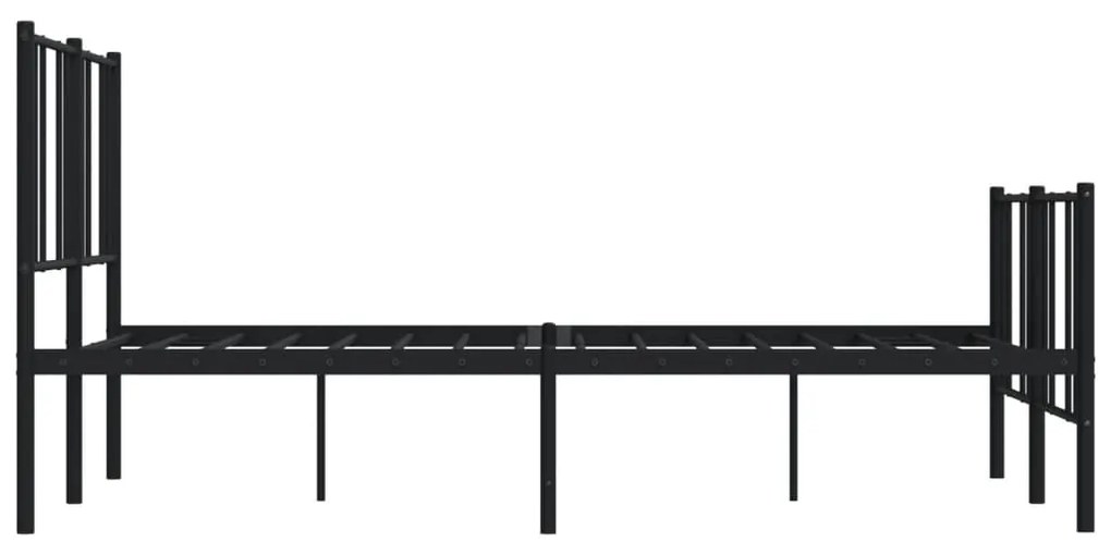 Estrutura de cama com cabeceira e pés 120x200 cm metal preto