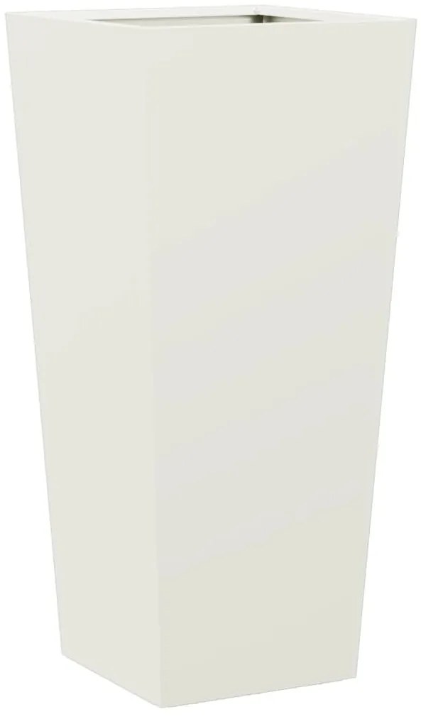 Vaso/floreira de jardim 2 pcs 35x35x75 cm aço branco