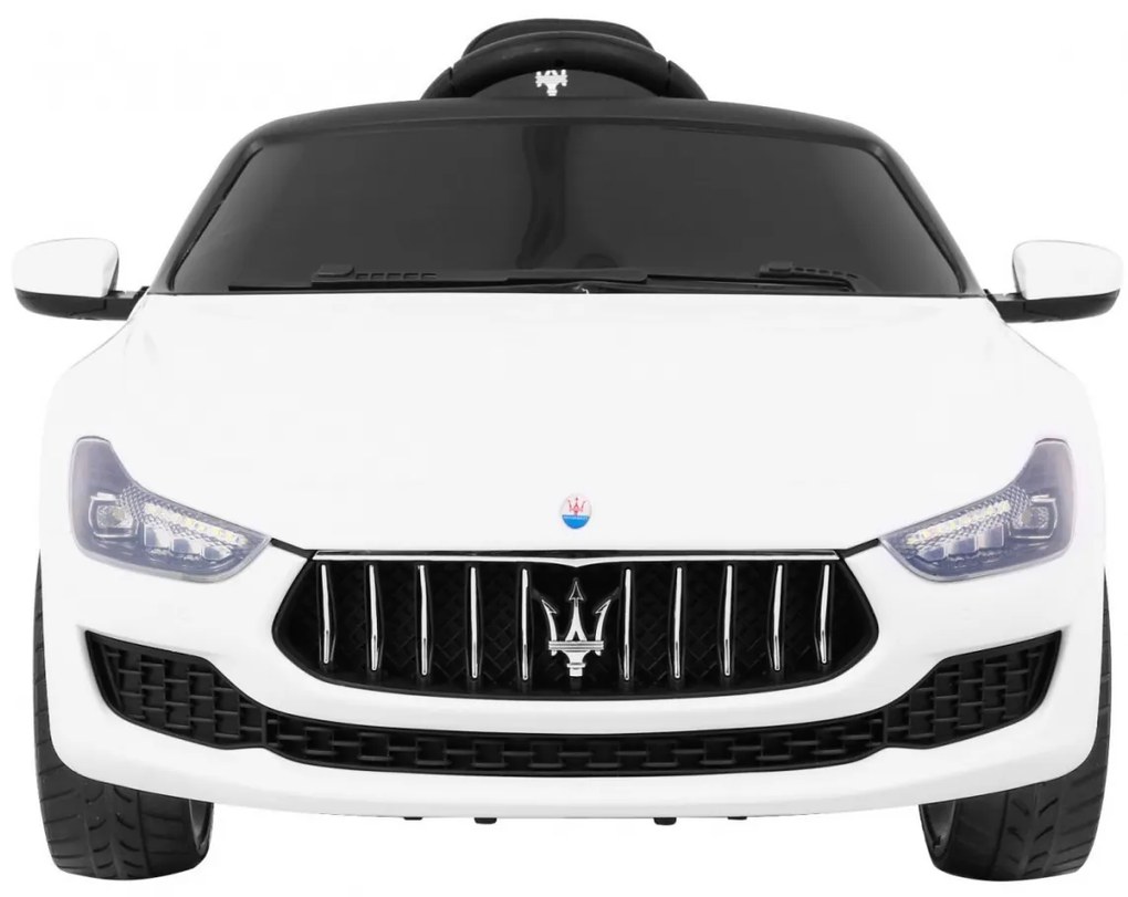 Carro elétrico para Crianças 12V Maserati Ghibli Rodas de EVA, Assento de couro Branco