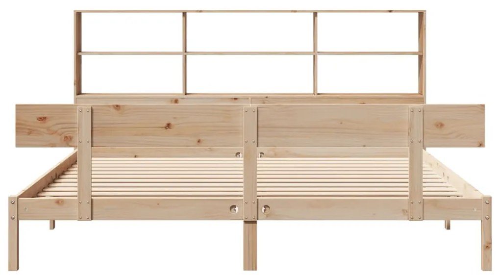 Cama com estante sem colchão 200x200 cm pinho maciço