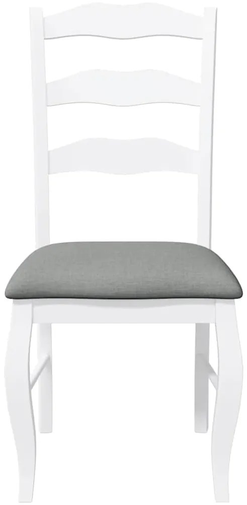 Cadeiras de jantar com almofadões 2 pcs madeira maciça branco