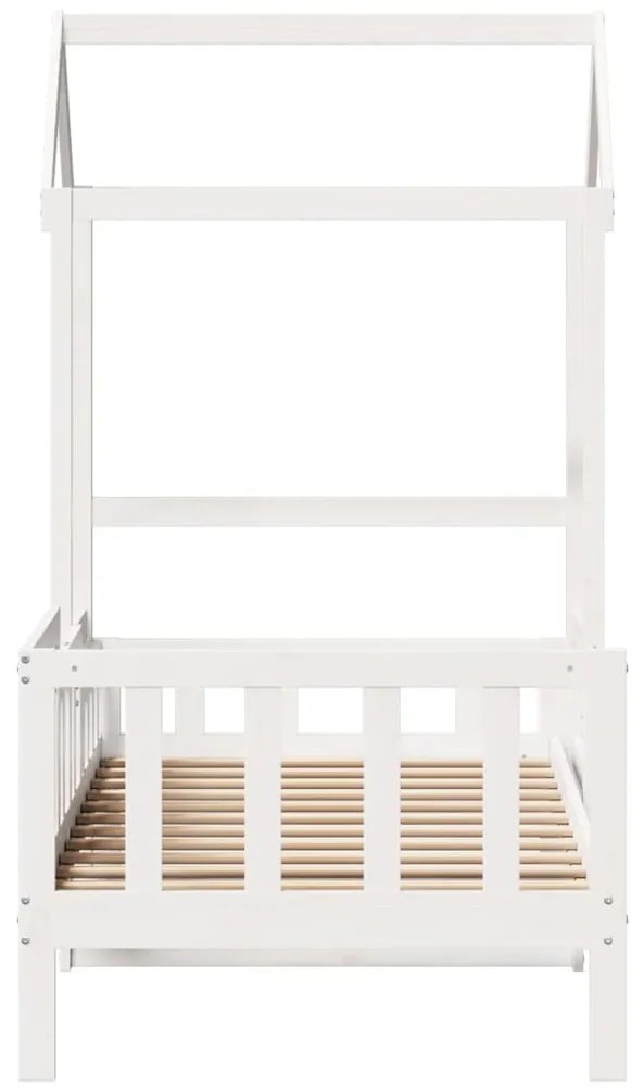 Sofá-cama c/ telhado 90x190 cm madeira de pinho maciça branco