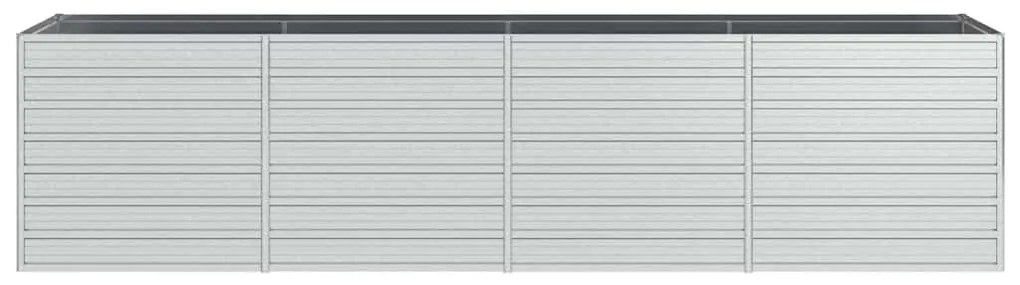 Canteiro elevado de jardim 320x80x77cm aço galvanizado prateado