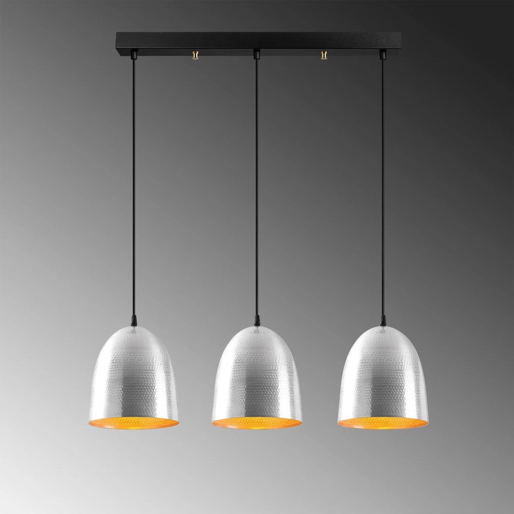 Candeeiro Suspenso Tattoo – Prateado – 70 x 20 cm