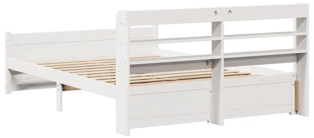 Estrutura de cama c/ cabeceira sem colchão 160x200 cm branco