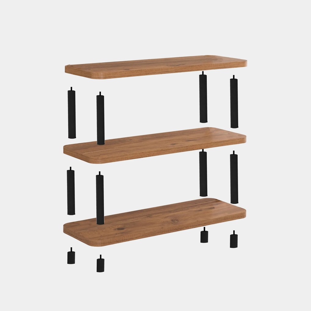 Estante Step – Preto – 80x75x28 cm