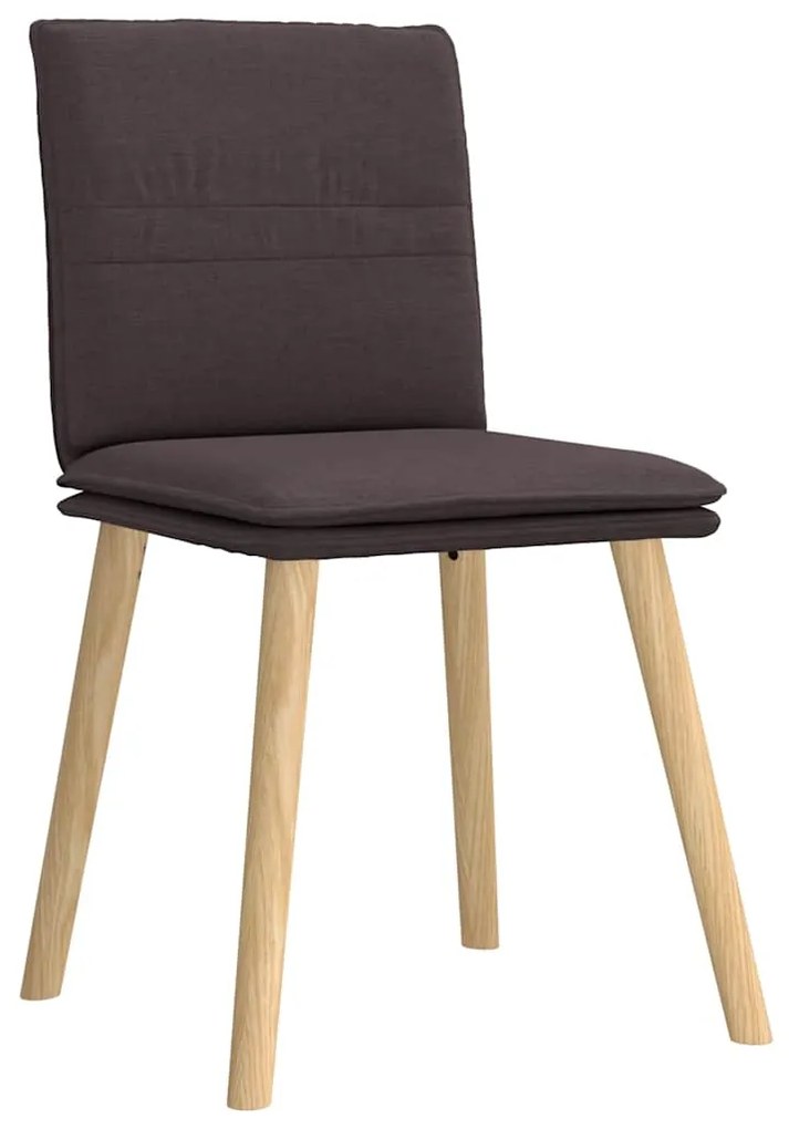 Cadeiras de jantar 6 pcs tecido castanho-escuro