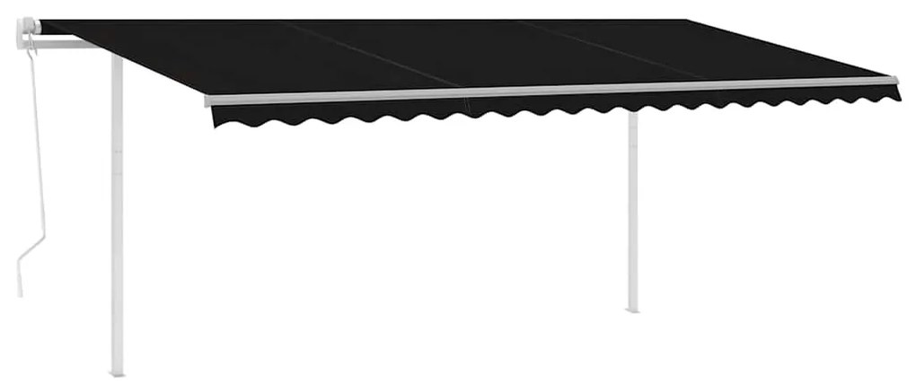 Toldo automático com LED e sensor de vento 5x3 m antracite
