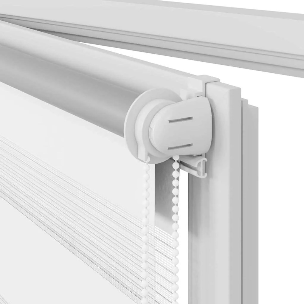 Estore de rolo 100 x 175 cm, linhas de zebra / Branco