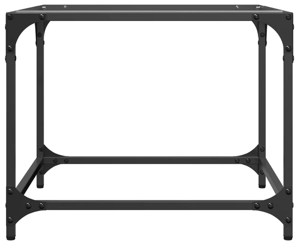 Mesas de centro c/ topo vidro transparente 2 pcs 50x50x40cm aço