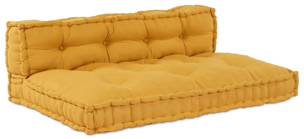 vidaXL Almofada de Sofá Pallet 2 pcs Amarelo 60 x 40 cm Algodão