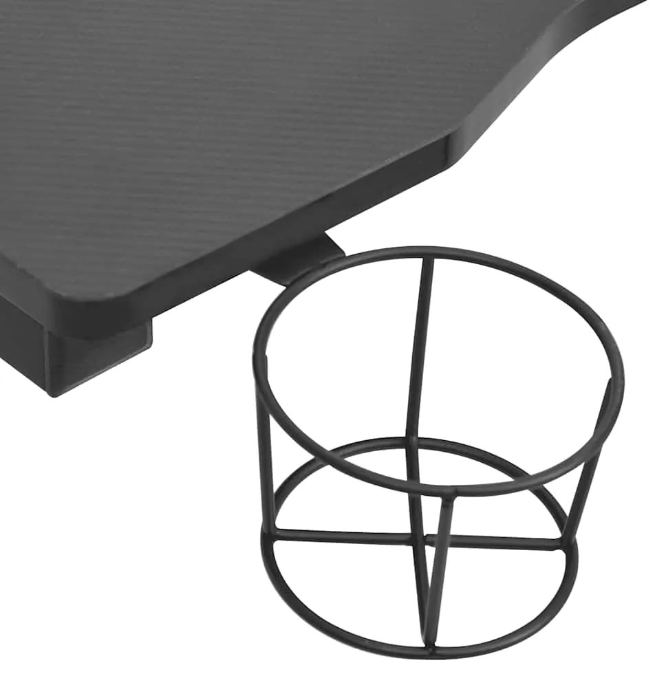 Secretária de gaming c/ luzes LED forma de Y 90x60x75 cm preto