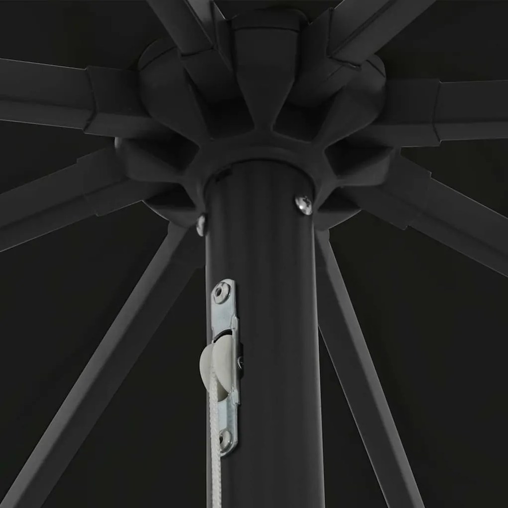 Guarda-Sol com Luzes LED ø395x245 cm Preto