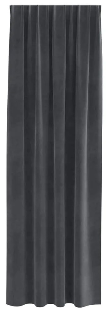 Cortinas Blackout vidaXL com fita superior 2 pcs Veludo Cinza Claro