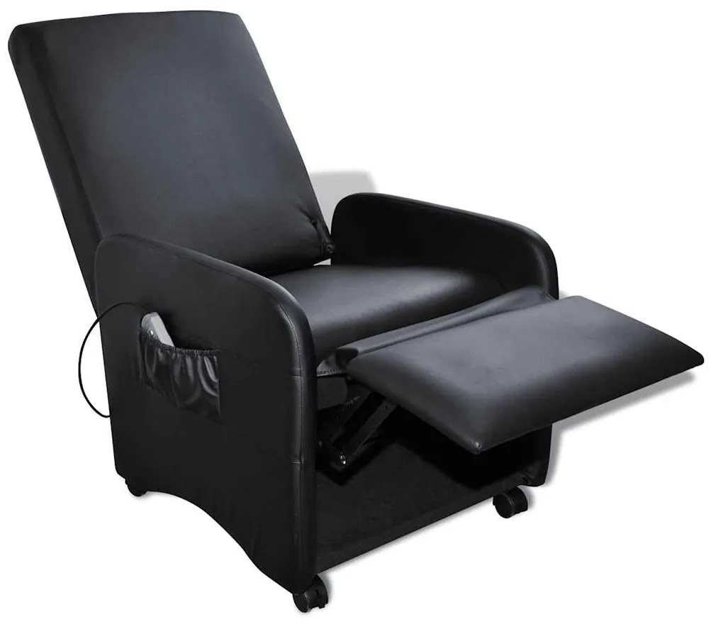 Cadeira de massagens couro artificial preto