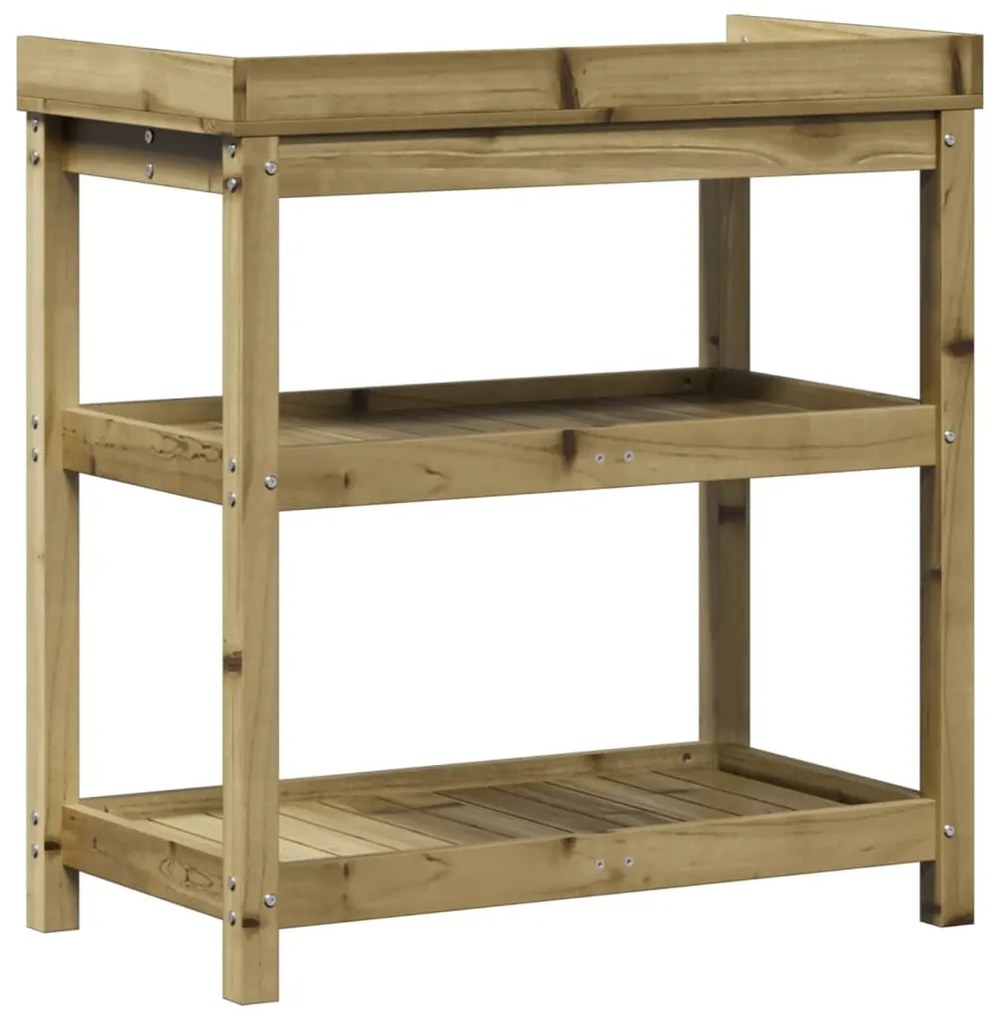 Mesa jardinagem c/ prateleiras 82,5x45x86,5 cm pinho impregnado