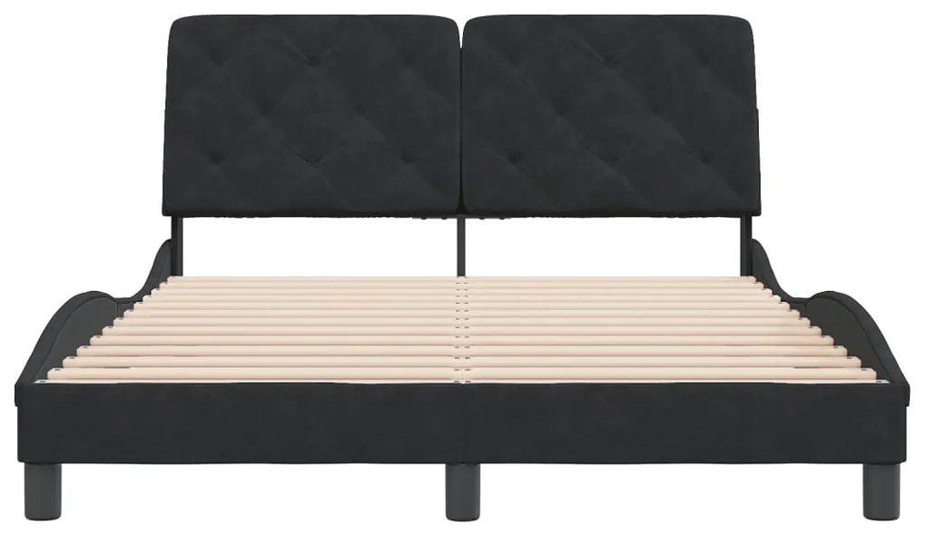Estrutura de cama sem colchão 140x200 cm veludo preto