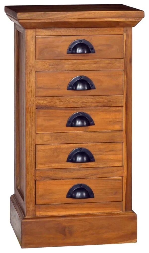289065 vidaXL Armário com 5 gavetas 35x30x60 cm madeira de teca maciça