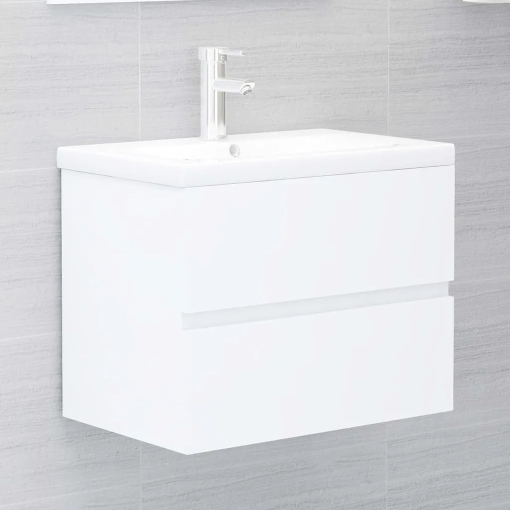 Armário de Parede para Lavatório de 60 cm - Branco - Design Moderno