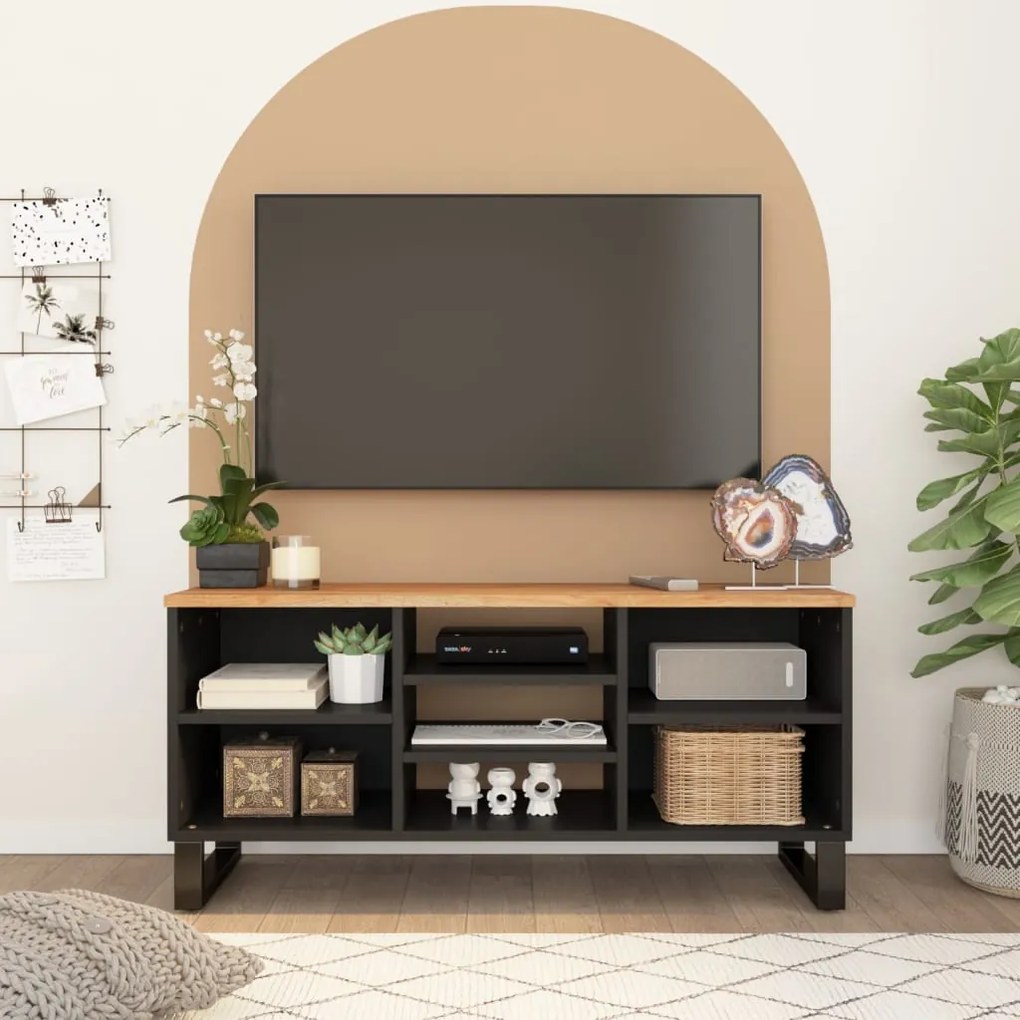 vidaXL Móvel de TV 100x33x46 cm acácia maciça/derivados madeira