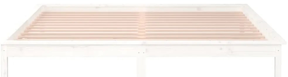 Estrutura de cama com LEDs 200x200 cm pinho maciço branco