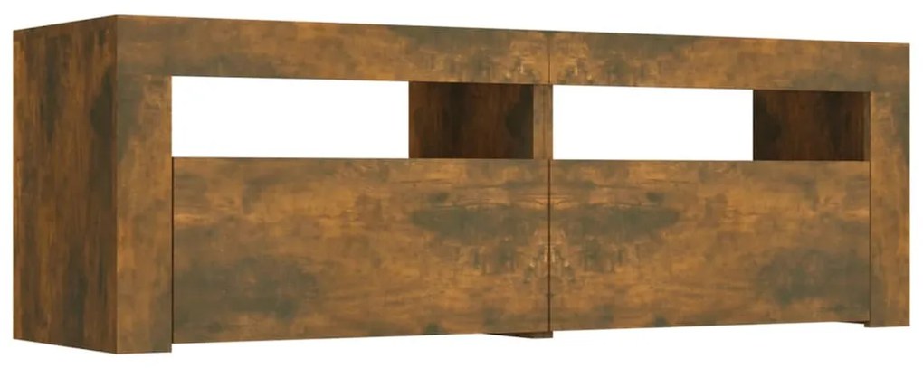 Móvel de TV com luzes LED 120x35x40 cm carvalho fumado